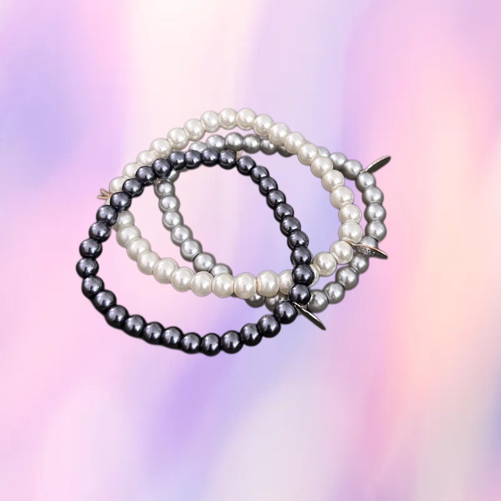 Oliver Bonas Faux Pearl Bracelets - Set of 3